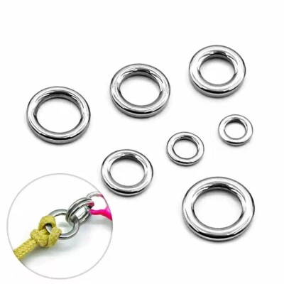 50pcs Fishing Solid Rings Heavy Duty Seamless Lure Connector 150lb-700lb - Image 1 of 4