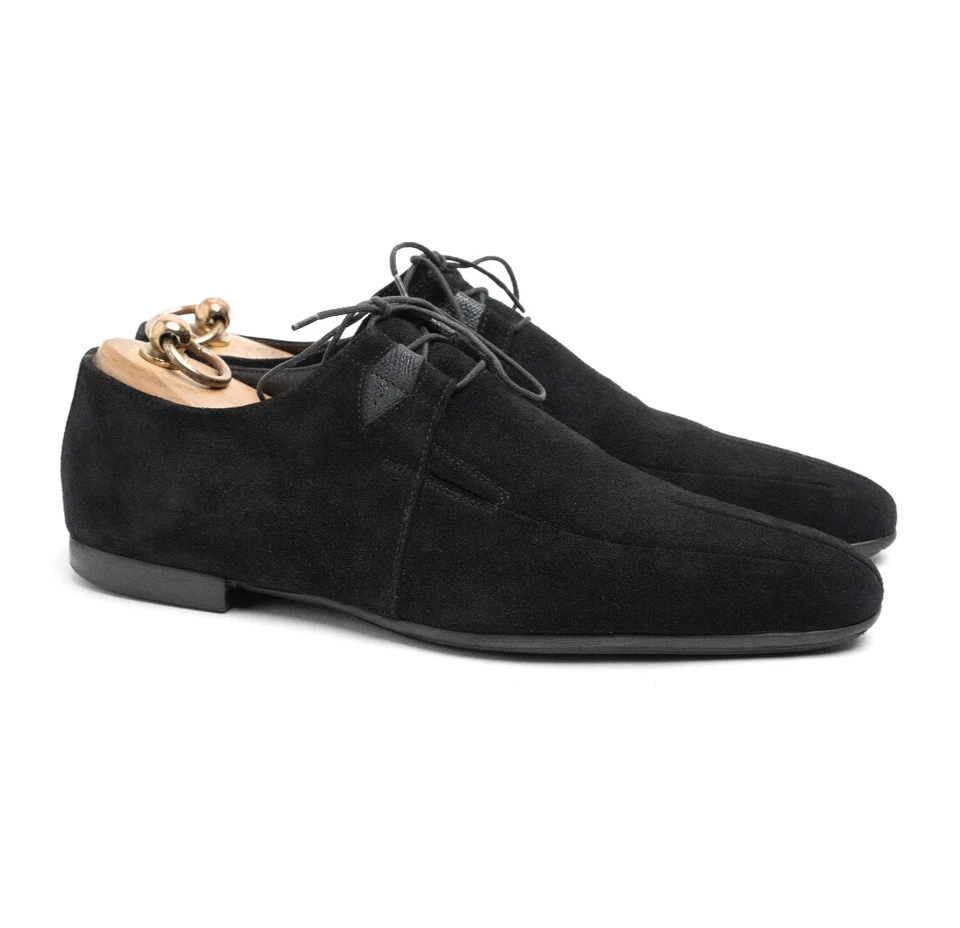 Zapatos Oxford Cesare Paciotti Derby Gamuza Negros Hechos en Italia Talla UK5 US6 EU39 Foto 1 de 4