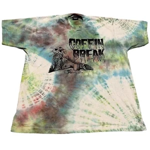Vintage Coffin Break Autographed T-Shirt Punk Rock Grunge Music Size Lg Tie Dye - Picture 1 of 7