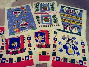 Lote de 15 paneles superiores de almohada de tela de tapices navideños 18 "x 23" - Imagen 1 de 10