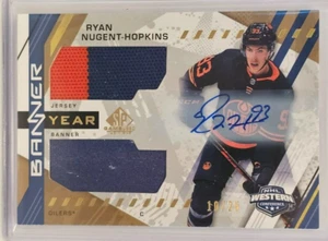 Ryan Nugent-Hopkins 2021-22 UD SP Game Used Banner Year Dual Material Auto 10/25 - Picture 1 of 2