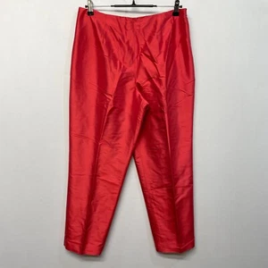NWT Talbots Women 100% Pure Silk Pants Size 14 Ankle Size Zip Preppy M287 -30 - Picture 1 of 23