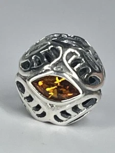 Chamilia Sterling Silver 925 Orange Swarovski  Crystal Bead Charm (1427) - Picture 1 of 7