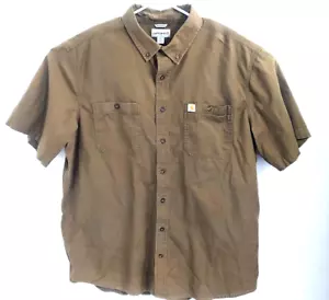 Camicia Carhartt Uomo XXL Alta Verde Resistente Spessa Bottoni Lavoro Shacket - Foto 1 di 10