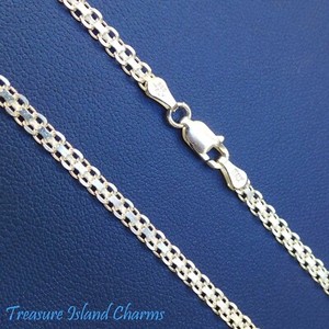24" Bismark Solid 925 Sterling Silver Chain Necklace 3mm From Italy Bismarck