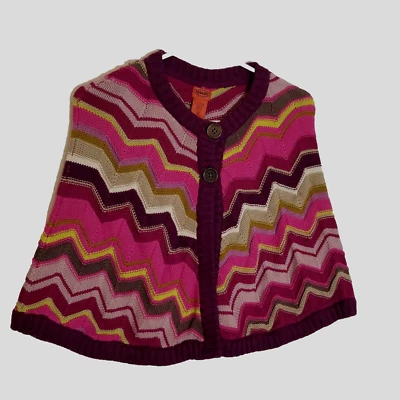 Missoni for Target Cape Girls XL Purple Pink Green Chevron Print Knit Poncho - Image 1 of 4