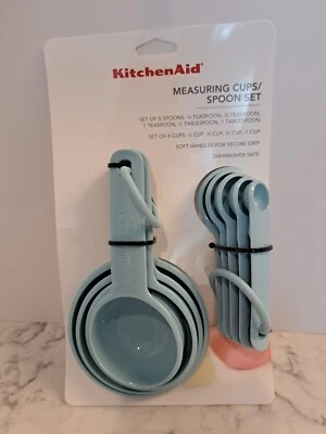 KITCHENAID MINERAL WATER BLUE 9 PIECE MEASURING CUP AND SPOONS - Image 1 of 4