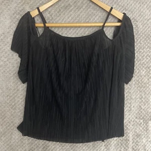 TOPSHOP WOMENS BLOUSE SIZE UK 8 BLACK SLEEVELESS - Picture 1 of 9