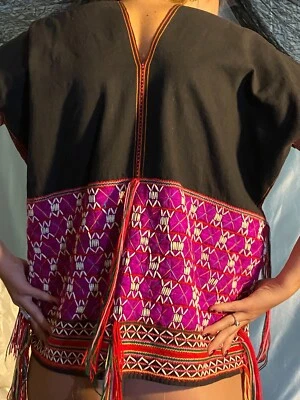 CAMISA BLUSA ÉTNICA De Colección Piezas de Hueso Embrd Ceremonia Hippy Grunge Boho Gitana Rock Foto 1 de 4