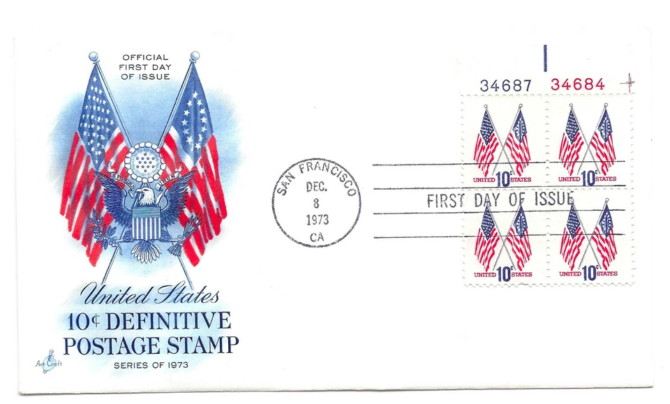 1509, 50 Star + 13 Star Flags,  pane, ArtCraft, plate block FDC - Image 1 of 1