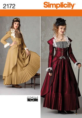 SIMPLICITY 2172 MISSES STEAMPUNK COSTUME Sewing Pattern Size 6-12 &  14-22 - Image 1 of 3