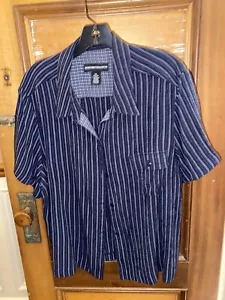 Norton McNaughton Vintage Woman’s Blouse Size XL Navy/White Stripes Rayon Blend - Picture 1 of 5