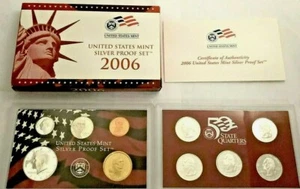 2006 S Proof Set US Mint Original Box & COA 10 Münzen 90% Silber Kennedy Quarters - Bild 1 von 5