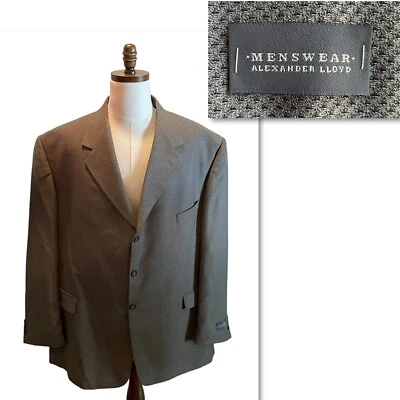 Alexander Lloyd Suit Jacket Blazer Tweed Wool Brown 58L NWT Sport Coat menswear - Image 1 of 4