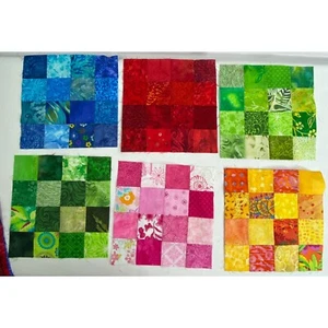Quilt Squares Cotton Scrap Print Fabrics Multicolor Colors Panels 21pieces - Picture 1 of 7