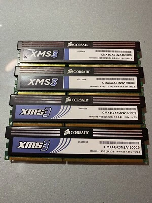 Ram ddr3 Corsair XMS3 8gb kit (4x2gb) 1600mhz - Immagine 1 di 2