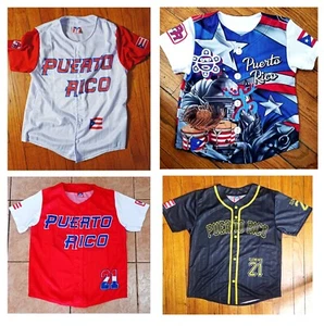 Puerto Rico Button-Up Baseball Jersey for Kids (5 Styles) - Picture 1 of 21