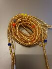 Two Single Gold Mix, African Waist Beads, 41"Inches Long New.
