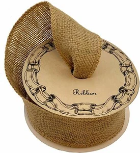 Rustic Natural Burlap Ribbon - 2 1/2" x 10 Yards, Fall, Christmas, Wreath - Picture 1 of 2