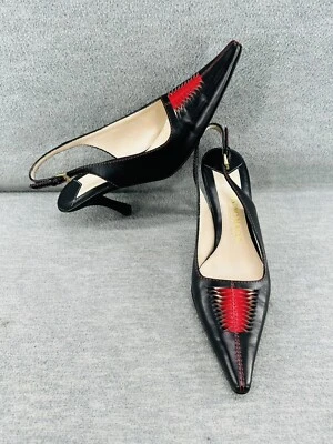 BRUNO MAGLI - Tacones para mujer talla 5,5 negros y rojos HECHOS A MANO EN ITALIA B7 Foto 1 de 4