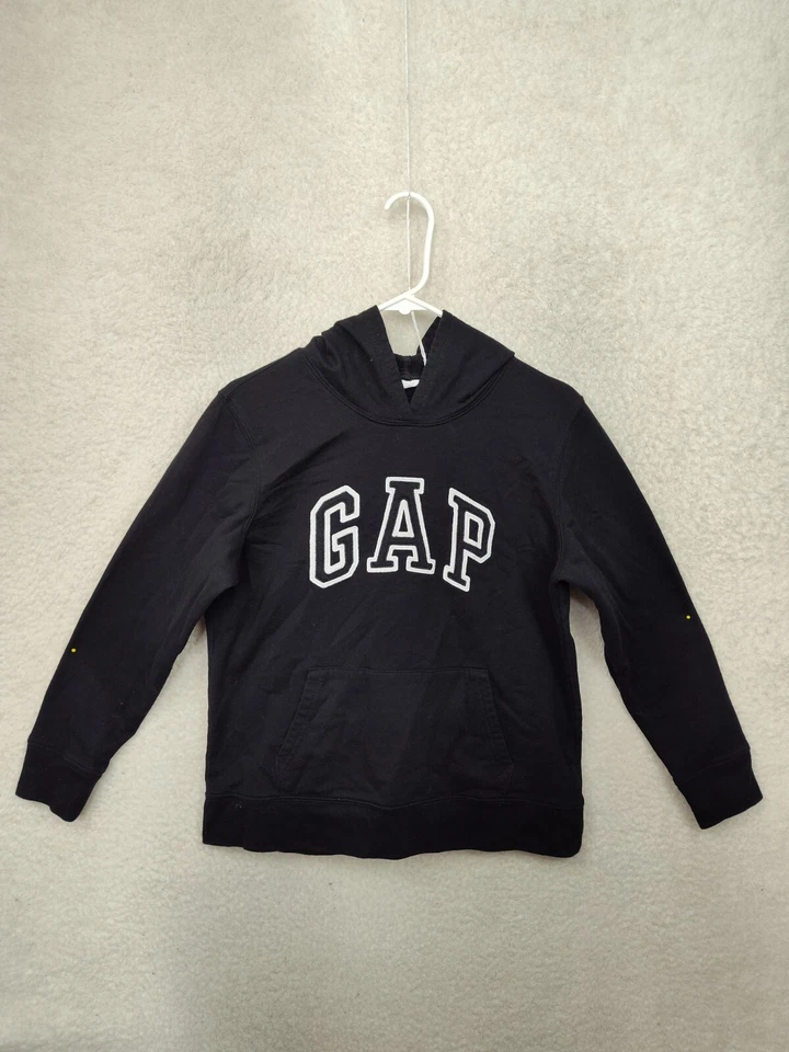 Sudadera Gap Niñas Mediun Negra Polar Manga Larga Sudadera con Capucha Bolsillo Pullover Foto 1 de 4