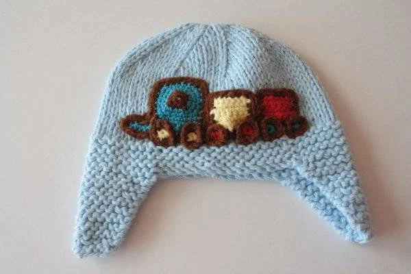 Baby Boys Blue Knitted Hat 12-24 Months Brown Cho Cho Train Dog Ears B5 - Image 1 of 1