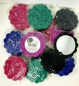 12 pk Paris Presents Flower Compact Mirror (in 5 Assorted Colors) UNBOXED