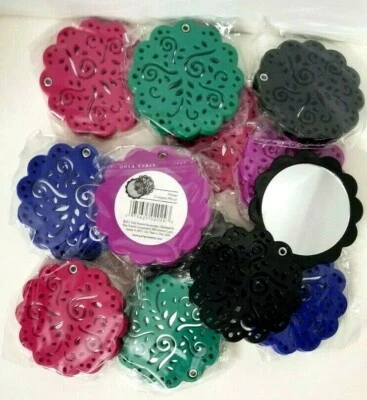 12 pk Espejo Compacto Flor Paris Presents (en 5 Colores Surtidos) SIN CAJA Foto 1 de 4