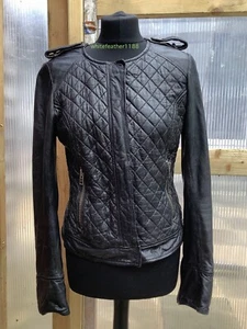 French Connection Leather Women’s Jacket with Quilted Design Size UK 12 - Picture 1 of 13