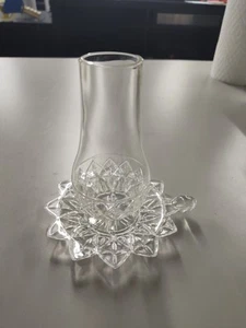 Vintage Federal Glass Company Clear Glass Hurricane Candle Fairy Lamp - Picture 1 of 5