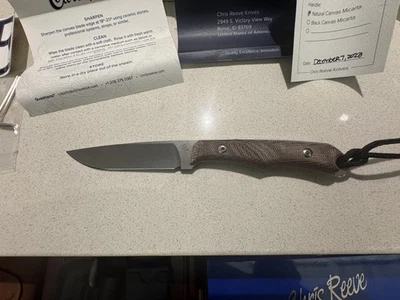 New Chris Reeve Knives Inyoni MagnaCut Natural Micarta Sheath CRK Fixed Blade - Image 1 of 4