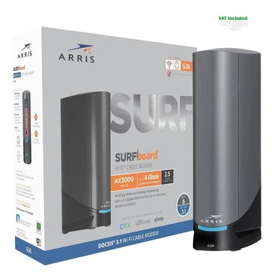 New ARRIS SURFboard G36 AX3000 Cable Modem WiFi 6 Router DOCSIS 3.1 Multi-Gig - Image 1 of 4