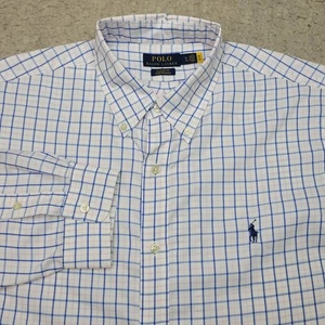 Polo Ralph Lauren Performance Classic Fit Shirt Mens XL Blue Plaid Long Sleeve - Picture 1 of 10