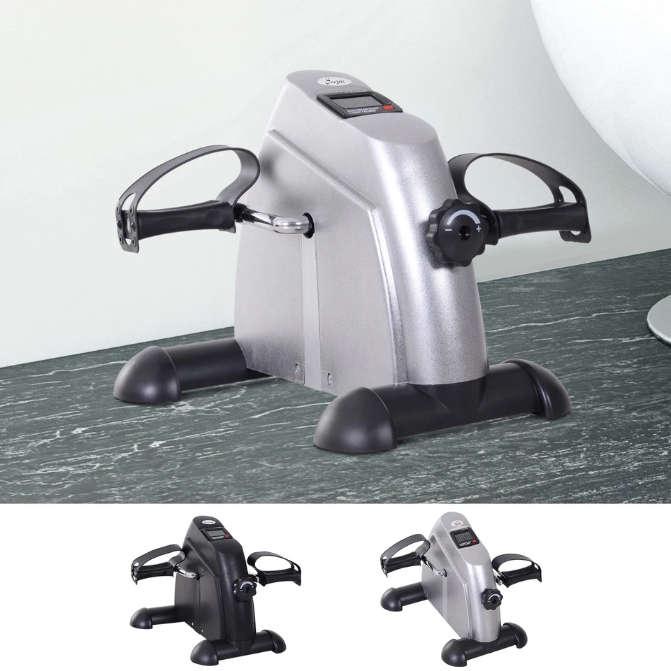 HOMCOM Heimtrainer Mini Bike Pedaltrainer Trainingsrad Fahrradgerät mit LCD-Display