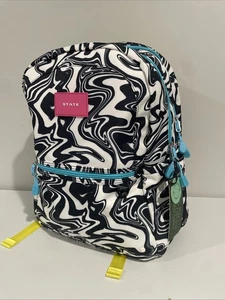 NWT STATE Kane Kids Large Backpack -Double Pocket Marbled - Picture 1 of 11