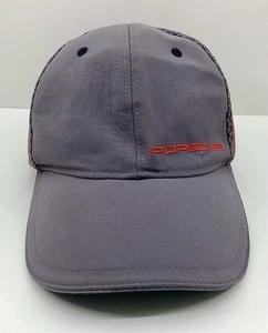 Vintage Porsche Racing Baseball Cap Hat Logo Race Sports Car Logo Gray Red - Picture 1 of 9