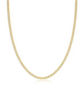18K Gold Plated Curb/Cuban Link Chain Necklace 2MM, 3MM, 4MM, 5MM For Women o... - Picture 1 of 8