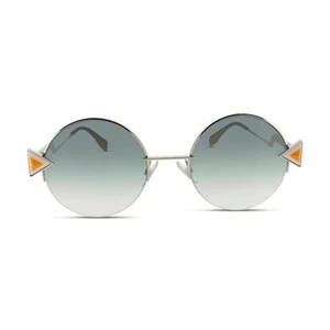 RARE As New FENDI Incu Silver Frame Green Gradient Round Sunglasses RRP$747 - Picture 1 of 20