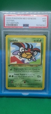 PSA 7 2000 Pokémon Ledyba Neo Genesis 63/111 1st Edition Vintage Graded Pokemon  - Image 1 of 4