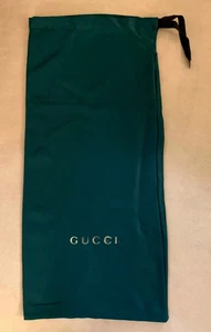 Gucci Bolsa para el Polvo Zapatos de Viaje Almacenamiento 18"H x 8.5"W, VERDE BOSQUE OSCURO PLATA - NUEVO - Imagen 1 de 7