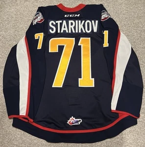 GAMEWORN 2017-18 CCM Windsor Spitfires STARIKOV Mickey Renaud 3rd Jersey Sz 58 - Picture 1 of 7