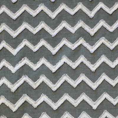 D.V. Kap "Symmetry" Spa Blue Embroidered Chevron Fabric- 7 Yards - Image 1 of 4