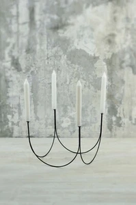 Kerzenständer Ständer "Quart" für Kerzen Handarbeit Metall Stahldraht - Bild 1 von 3