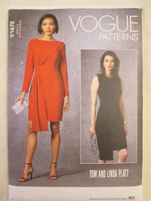 Vogue 1675 Tom and Linda Platt American Designer Lined Dress Pattern 14-22 UC FF - Image 1 of 2