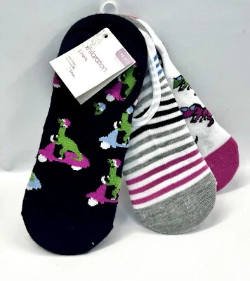 xhilaration 3 pares de calcetines forradores temáticos dinosaurios talla única nuevos con etiquetas Foto 1 de 4