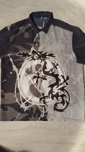 PHYS SCI Dragon Button Up Shirt Size XL Black/Grey Vintage - Picture 1 of 4