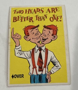 1961 Donruss Idiot Card # 35 Two heads are better than one! 