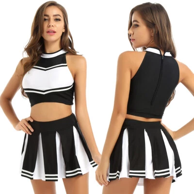 Women Cheer Leader Costume Uniform Set Cheerleading Dress Performance Outfits - Image 1 of 2