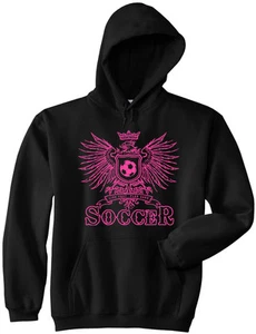 Girls Soccer Play Hard Hooded Pullover Sweat Jersey New Youth & Adult Sizes - Picture 1 of 1