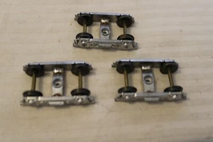HO Scale 2 Axle, 4 Wheel, Freight Car Trucks, Silver, Set of 3 - Picture 1 of 3